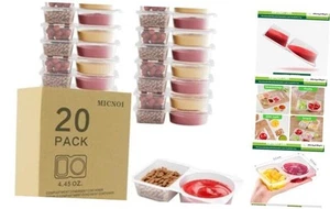 20 Pack Snack Containers, Reusable 2 Compartment Condiment Containers with - Picture 1 of 7