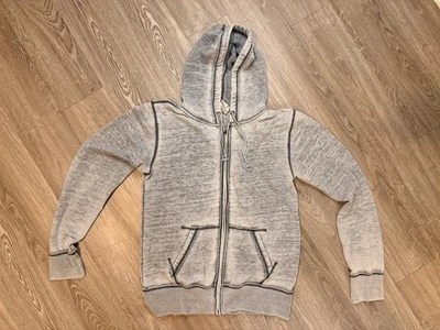 Sudadera con Capucha J America Para Hombre Gris Medio Burnout Polar Estilo Vintage Foto 1 de 3