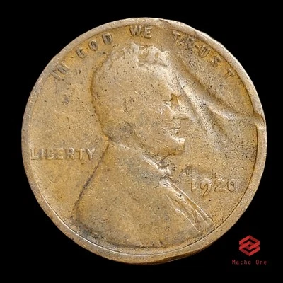 1920 P Lincoln Wheat Cent Error Struck Through Wire/String - Image 1 of 4