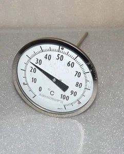 ASHCROFT THERMOMETER STAINLESS STEEL 5" OUTSIDE DIAMETER EVERYANGLE MOUNT 6.25" - Picture 1 of 4