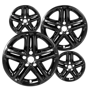 4 Gloss Black 17" Impostor Wheel Skins for 21-22 Chevy Trailblazer Rim Covers - Picture 1 of 4