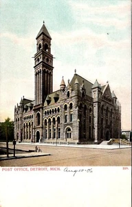 Post Office Detroit Michigan Postcard - Picture 1 of 2