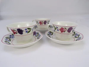 3 Sets Vintage Adams Old Colonial English Ironstone Tea Cups & Saucers I23 - Picture 1 of 12