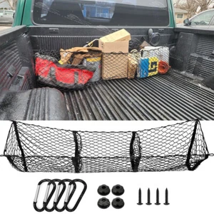 For Chevrolet C10/20/C30 Truck Trunk Bed Cargo Net 3 Pocket Elastic Mesh Storage - Picture 1 of 7