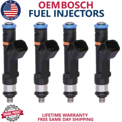 NEW OEM BOSCH x4 FUEL INJECTORS FOR 2008-2011 Ford Transit Connect Focus 2.0L I4 - Image 1 of 3