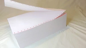 Continuous Feed Computer Paper for Dot Matrix Printer Blank 9.5X11 Inches - Picture 1 of 11