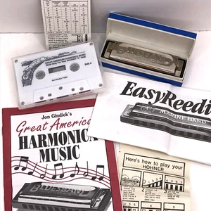 Hohner BluesBand Harmonica Key of C Blues Band Box Cassette Training Booklet Kit - Picture 1 of 8