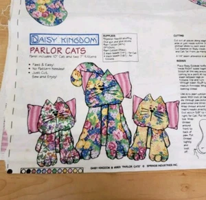 Vintage Daisy Kingdom Parlor Cats Cut and Sew Floral Chintz Coastal Kittens-Read - Picture 1 of 14