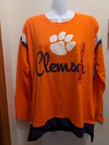 Clemson Tigers Women's Medium Champion Orange Long Sleeved Loose Hem Top NWT - Picture 1 of 9