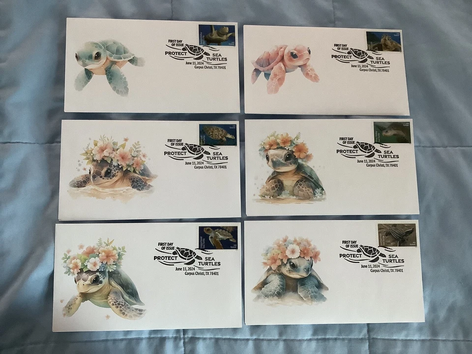 FDC Protect The Sea Turtles First Day Of Issue 2024 Lot Of 6 (#12) - Image 1 of 1