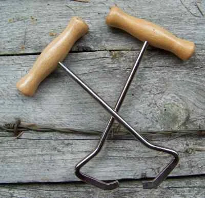 Wooden Handle Boot Pulls Pair of Durable Boot Hooks for Effortless Boot Pulling - Image 1 of 4