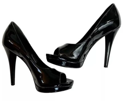 Zapatos de tacón Vera Wang lavanda punta abierta de cuero talla 6 diseñador formal cóctel Foto 1 de 4