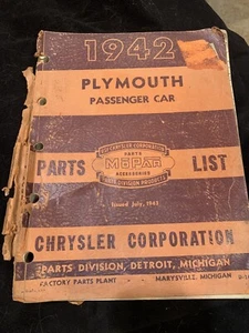 1942 Plymouth P14 passenger car Parts List issued July, 1943 - Picture 1 of 12