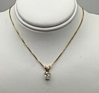 .40CTTW PEAR SHEPED DIAMOND PENDANT WITH 20” BOX CHAIN - Image 1 of 4