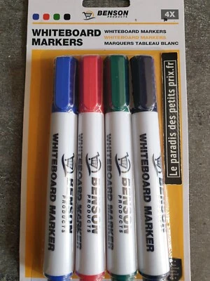 marqueur effaçable, 4 feutres pour tableau blanc ,marqueur de 13,5 cm x 2 cm