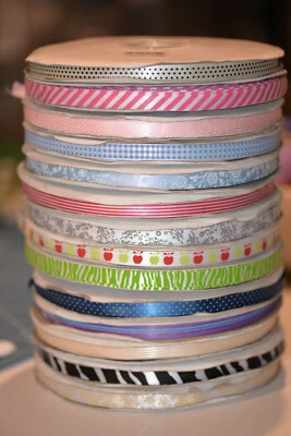 Whole roll of 100 yard 3/8" single-faced satin ribbons high quality Free ship - Image 1 of 4
