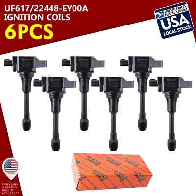 6 bobinas de encendido 22448EY00A para Infiniti Q50/Infiniti QX60 2014-2018 3,5 L V6 Foto 1 de 4