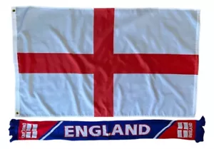 Supporters Fan Pack England Scarf and Large England Flag Rugby Football Soccer - Picture 1 of 4