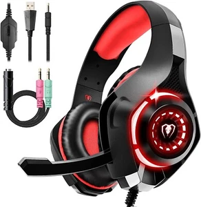 Gaming Headset Headphones PS4 Xbox One PC Over Ear Noise Cancelling Mic Surround - Picture 1 of 7