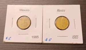 1985 Mexico 5 Pesos coin, National emblem #181 - Picture 1 of 1
