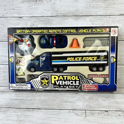 Remote Control RC PATROL VEHICLE Play Set Semi Truck Battery Operated Unused - Image 1 of 4