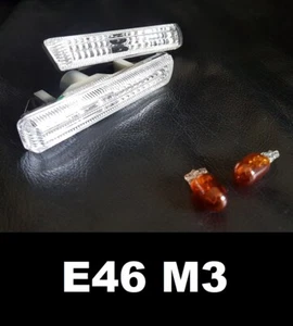 BMW E46 M3 SIDE INDICATORS REPEATERS AND BULBS - CRYSTAL CLEAR - Picture 1 of 6