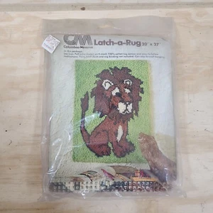 VTG 1979 Columbia-Minerva Latch-a-Rug Canvas Only~Leo The Lion~20"x 27" New - Picture 1 of 5