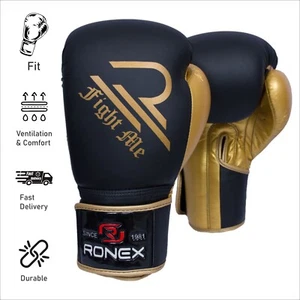 Professional Heavy Duty Boxing Gloves Durable Synthetic Leather Comfort Fit - Picture 1 of 4