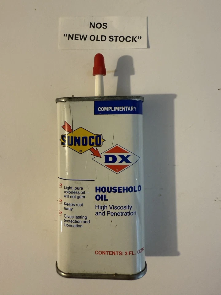 Rare Complimentary Vintage Sunoco DX Household Oil 3oz Top Oiler Oil Can NOS - Image 1 of 4