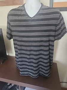 Men's Marc Anthony Striped T-Shirt Black And Gray Size XXL - Picture 1 of 5
