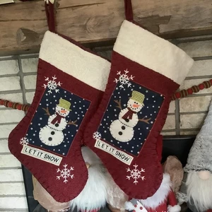 1 Vintage Rauch Industries Weihnachtsstrumpf rot weiß blau Schneemann 2001 - Bild 1 von 3
