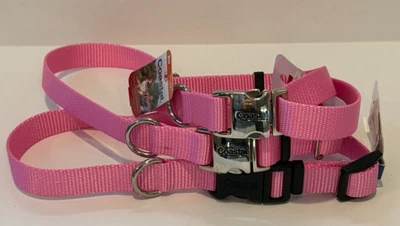 Lote de 3 piezas - Collar de perro costero hebilla de metal rosa mediano 14-20" nuevo con etiquetas Foto 1 de 4