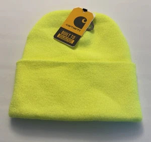 Gorro Carhartt Safety amarillo neón tejido puños talla única unisex - Imagen 1 de 3