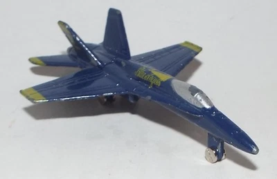 Die Cast US Navy Boeing F/A-18 Hornet Jet Fighter Aircraft en azul y amarillo #2 Foto 1 de 4