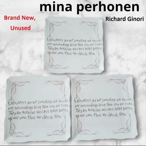 Placa cuadrada Richard Ginori Mina Perhonen SPERANZA sin usar, 10,6 pulgadas, juego de 3 - Imagen 1 de 8