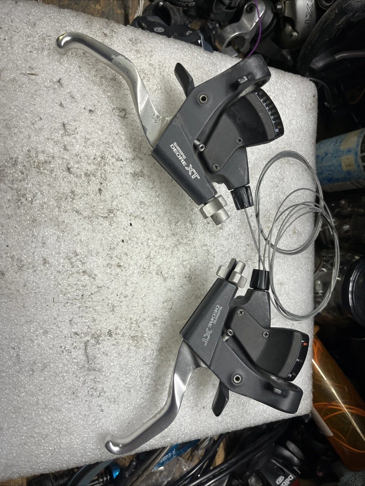 Vintage Shimano Deore XT M739 Shifter Brake Levers Set 3x8 Speed MTB Japan 8s - Image 1 of 4