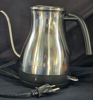 Salton Gooseneck Electric Kettle JK1802 Stainless Steel 1200W Pour Over Coffee - Image 1 of 4