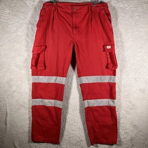 Pantalone Cargo Crane Safety Riflettente Uomo 40x32 (Effettivo 36x29,5) Rosso Abbigliamento da Lavoro - Foto 1 di 16