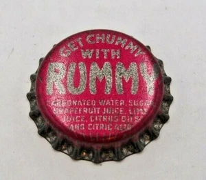 GET CHUMMY WITH RUMMY SODA BOTTLE CAP CORK-LINED - Picture 1 of 2