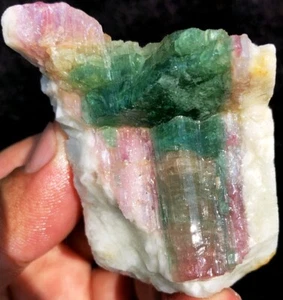 84.5g Natural Watermelon Color Tourmaline Crystal Ice Transparent Specime ie1593 - Picture 1 of 12