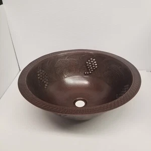 Elkay IPT 18" Round Grape Themed Copper Sink, 16" Inner, 1.5" Drain, New - Picture 1 of 8