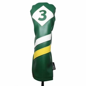 Majek Retro Golf #3 Fairway Wood Headcover Green White Yellow Vintage Style - Picture 1 of 4