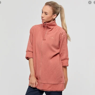 Adidas Talla XS Rosa Tubular Track Top Chaqueta Cremallera Completa Tejido Waffle BQ7888 Foto 1 de 4