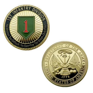 Challenge Coin Duty First Medal USA Army 1st Infantry Division Gift Military - Bild 1 von 12