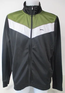 SLAZENGER Jacket, Track Top, Zip Front, Black, Green, XL, X LARGE, 46" Chest - Imagen 1 de 11