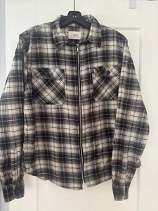 Camisa de franela a cuadros mediana con cremallera ORO Los Angeles para hombre - Imagen 1 de 5