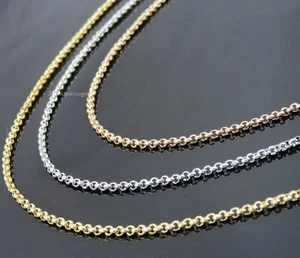 Edelstahl Erbskette 2-3 mm breit 10 -120 cm Halskette Anhänger Rolo-Kette Unisex - Bild 1 von 19