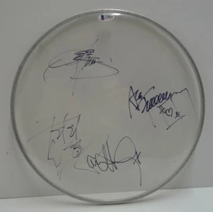Cabezal de batería Kiss Band firmado autografiado 12" certificado BAS X4 originales - Imagen 1 de 6