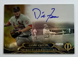 2014 Topps Tribute Traditions #TT-DF David Freese Auto 32/35 AR93 - Foto 1 di 2