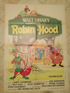 manifesto poster afiche 2F ROBIN HOOD WALT DISNEY 1 ED. ITALIANA 1974 B2 - Picture 1 of 1
